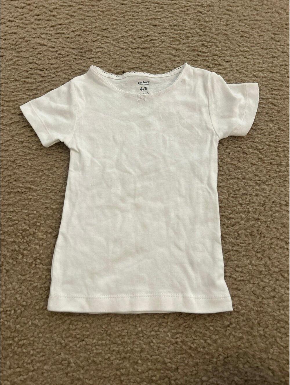 C318 girl top shirt white T-shirt short sleeves carters